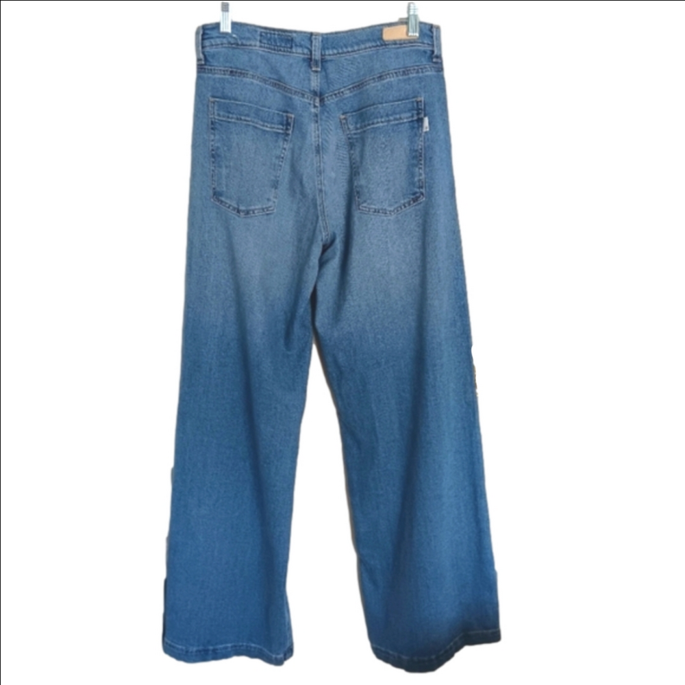 AG Goldshmeid Stella Jean Low Slung Palazzo Wide Leg Super Soft Medium Wash 27 - Picture 15 of 16